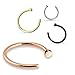 BodyJ4You Nose Hoop Ring Stainless Steel Body Jewelry Piercing 18 Gauge (1mm) 3/8 Inch