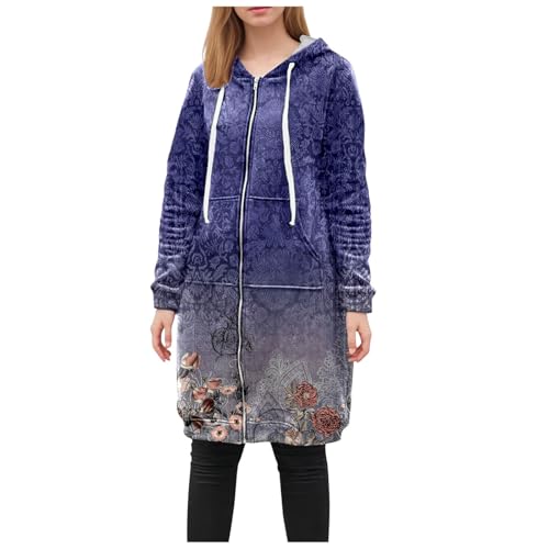 Poches chaudes et confort absolu veste sweat à capuche longue pour femme frileuse