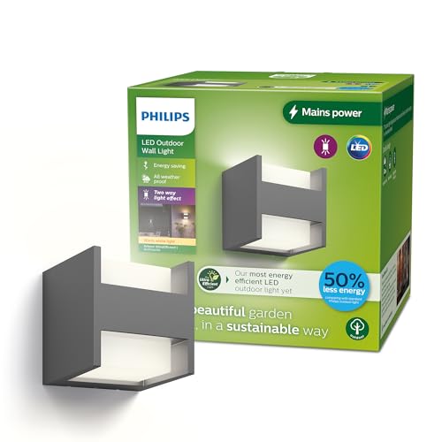 Philips Lighting Aplique Pared Exterior, 3.8 W, Antracita, 2 fuente de luz