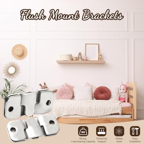 Image of Nails for Hanging Pictures,Picture Hooks 20PCS Flush Mount Bracket 1.69 inch x 0.75 inch Interlocking Photo Frame Hook Stainless Steel Wall Mount Clip Hook for Picture Display Art Gallery Wall Mount Hardware
