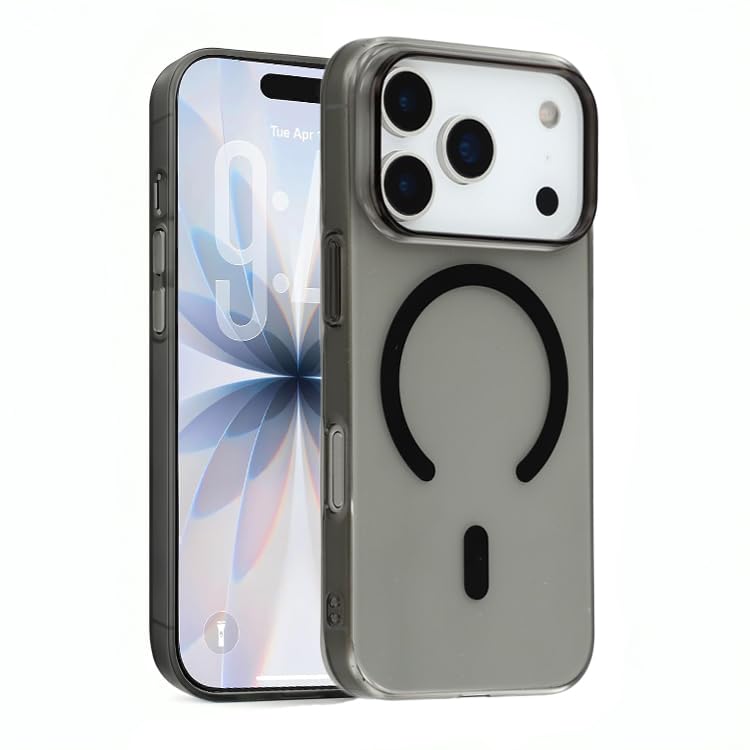 Image of DIZORO Matte Case for iPhone 17 Pro Max 6.9-Inch Compatible with MagSafe, Camera Lens Full Protection, Shockproof Translucent Frosted TPU Soft Phone Cover, Anti-Fingerprint (Black)