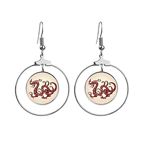 Boucles d'oreilles dragon chinois aux finitions sculptées haut de gamme