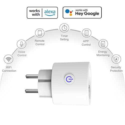 ANTELA Slimme Stekker 16 A Wifi met Energiemeter, Timer en Schema's, Compatibel met Alexa Echo & Google Assistant, Smart Life APP, 2.4 GHz, 2 Stuks - Afbeelding 3
