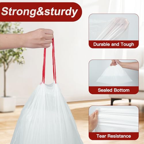 Image of O2frepak 8 Gallon Drawstring Tall Kitchen Trash Bags,Clean Fresh Scent and Heavy Duty Garbage Bags(100 Count,50x60cm)