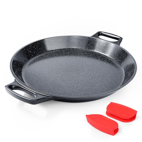 GiPP 36 cm Non-Stick Induction Paella Pan Serves 6-8 Paella Pan Paella Skillet Heavy-Duty Induction Paella Skillet for Gas Electric & Ceramic Hobs Cookware