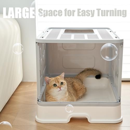 Arenero grande cubierto para gatos Vealind XL con tapa y pala miniatura 7