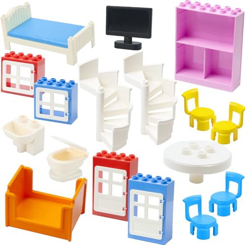 Mirthben Ergänzungsset für Duplo Steine 17-teiliges Kreativ-Set mit...