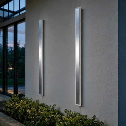 Image of Aipsun 39.4in Brushed Nickel Outdoor Wall Sconces 2 Packs