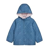 Carter's Baby Girls Daisy Diamond Quilted Midweight Jacket, Chambray, 18M