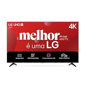 Smart TV 4K 43" LG UHD 43UA75 Processador α7 AI Ger8 4K Super Upscaling Google Cast Alexa Integrado Controle Remoto Padrão WebOS 25