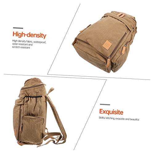 POPETPOP 1Pc Outdoor Portable Shoulder Bag Multifunctional Canvas Backpack for Men Durable Outdoor Backpack for Hiking Cycling Climbing More Retro3
