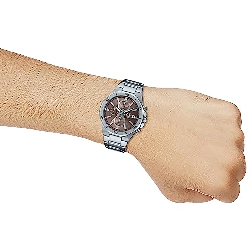 Casio Edifice EFV-640D-5AVUDF Brown Analog Dial Silver Stainless Steel Band Men's Watch Chronograph 100M Water Resistant ED585 - Image 5