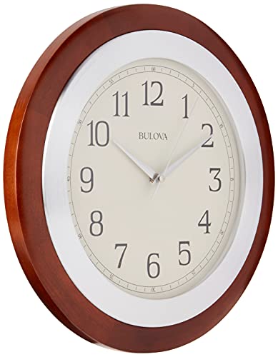 Bulova C4228 Reedham Reloj de Pared 14" Diámetro Nogal miniatura 2