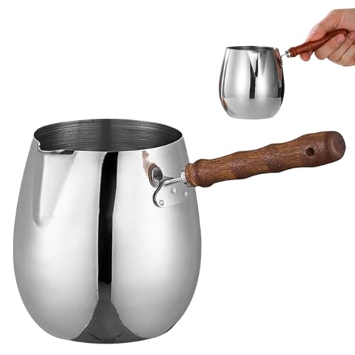 Image of Supvox 600ml Milk Frothing Pitcher with Wooden Handle