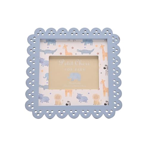 Image of Petit Cheri - Scallop Frame 4" x 3" - Precious Memories Photo Picture Frame For Baby Girls & Boys, Kids & Children - New Baby, Baby Shower & Ultrasound Gifting & Homeware - H: 17cm x W: 17cm.