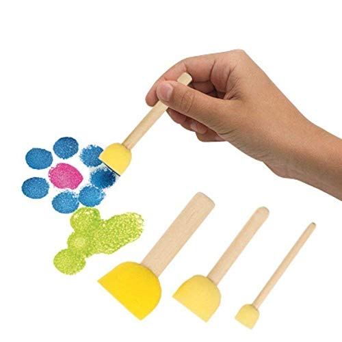 Wafjamf 20-Pieces Assorted Size Round Sponges Brush Set, Paint Tools For Kids #TOP6