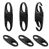 6Pcs Double Opening Lock Zipper Pull Replacement Clips, Small Carabiner Clips, Zipper Locks Anti Theft Deterrent for Bag Luggage Pickpocket Backpack Purse Travel Suitcase (Black)