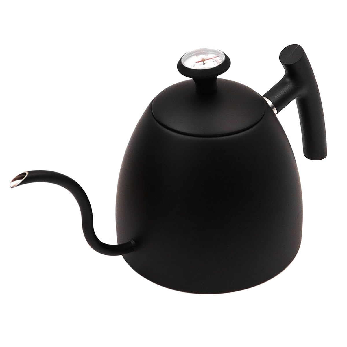 Pour Over Coffee Kettle con termómetro 51 FL oz (máx.), Hervidor de Cuello de Cisne de Acero Inoxidable Premium para café por Goteo, Prensa Francesa y té (Negro)