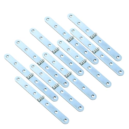 Lokatall 10PCS Marine Boat Door Hinges - Heavy Duty 270 Degree Metal Hinges for Folding Table Wooden Box Cabinet Door and DIY Projects - 155x16mm Silver