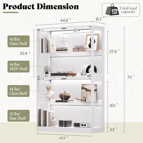 Image of AMERLIFE 45-Inch RGB Display Cabinet with Glass Doors