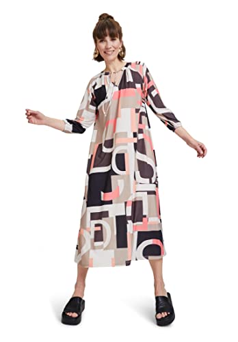 Cartoon Damen Casual-Kleid mit Muster Weiß/Braun,38