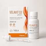 VELAVIT D3 Gocce - Vitamina D3 2000 UI per Goccia, Integratore Alimentare per Adulti con Olio Extravergine di Oliva, Supporto Ossa, Muscoli e Sistema Immunitario, 19 ml - VELA FARMACEUTICI