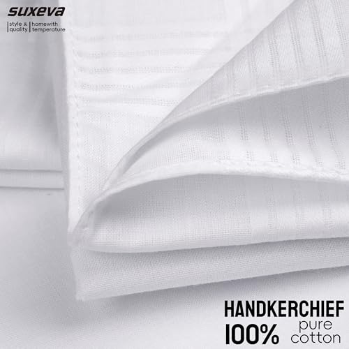 Image of Men's 12pcs 100% Cotton Checkered Handkerchiefs Gift Box, 15.75 Inch Soft Breathable Absorbent Large Pocket Squares