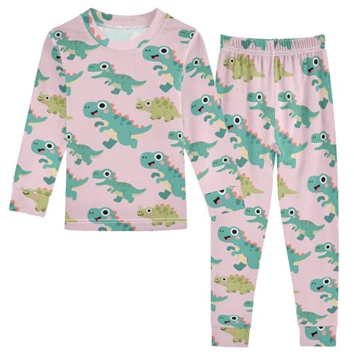 Pajamas Sets Green Cartoon Dinosaur Sleepwear Long Sleeve Pants