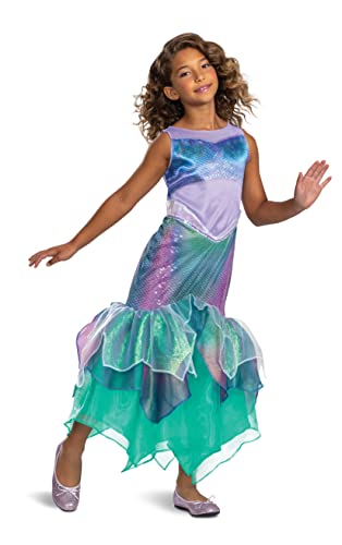 Disfraz de Ariel para niños, disfraz oficial de Disney La Sirenita con accesorios, talla S (4-6x)
