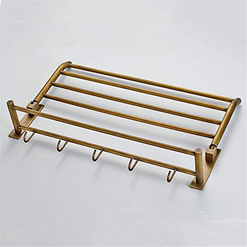 Toallero plegable de cobre antiguo con doble capa para pared de baño 8