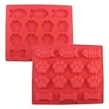 Mehome 14-cavity Silicone Mold Dog Paws Bones Fish for Soap, Bread, Loaf, Muffin, Brownie, Cornbread, Cheesecake, Pudding,Baking,cake Mould