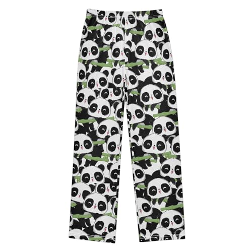 ZZXXB Chinese Panda Boys Long Pants Soft Trousers Elastic Waist Kids Lounge Bottoms with Pockets S-XL