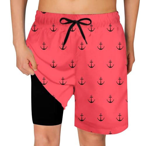 Image of Cozople Boys Swim Trunks Compression Liner Swim Shorts Quick Dry Bathing Suit with Boxer Brief Swimwear 2-20T