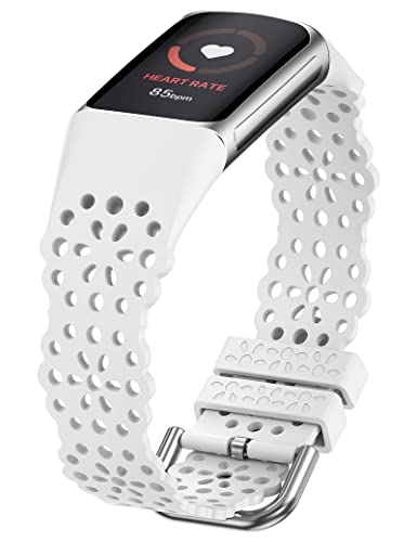 TOYOUTHS Lace Silicone Compatible with Fitbit Charge 5 Strap/Charge 6 Strap