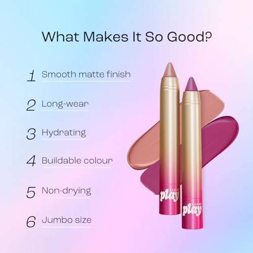 Image of SUGAR Cosmetics Play Smooth Operator Matte Lip Crayon | Long Wearing & Pigmented | Can Be Used On Your Eyes, Lips And Cheeks | 3.3Gm (03 FOMO)