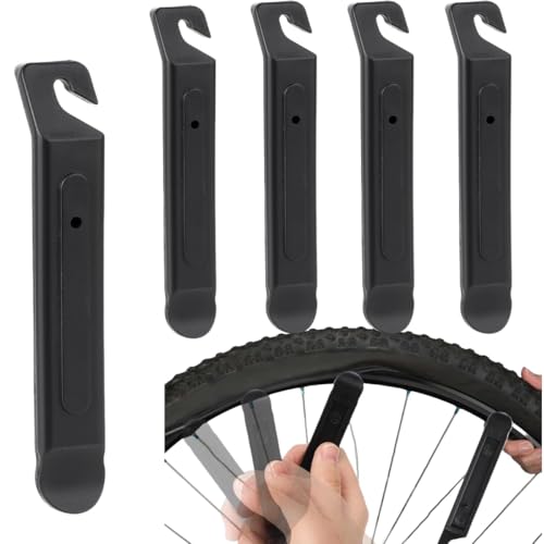 CMBXAQ 5 Stück Reifenheber Fahrrad, 10.5 x 1.7 cm Schwarzer Kunststoff Fahrrad Reifenheber Fahrradreifen Reparatur Werkzeug Tragbare Reifenwechsel Montagehebel für die Reparatur von Fahrradreifen