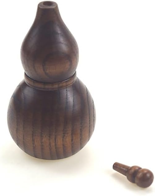 Japanese-style Wooden Toothstick Holder Gourd Shape Solid Color Cotton Swab Box Sour Date without Texture