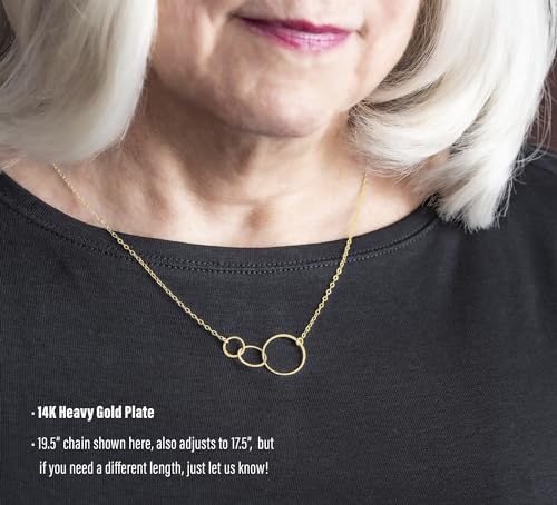 EFYTAL 30th Birthday Gifts for Her, Sterling Silver or Gold Plated 3 Circles Necklace, 30 Year Old Happy Birthday Gift for Women, 30th Best Friend Birthday Gifts for Women, 30th Birthday Decorations2