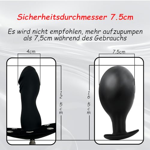 Knebel Aufpumpbar, Silikon Knebel Sex Sm Groß Penisknebel Für Bondage, Knebel Mund Dildo Schwarz Knebel Gag Inflatable Penis Mundball Verstellbarer Fetisch Sexspielzeug Mundknebel Für Frauen