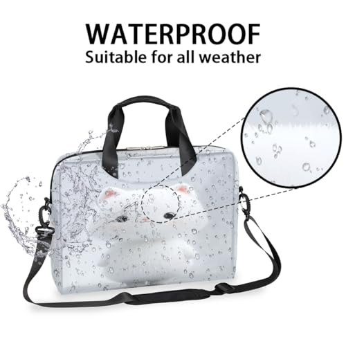 Bolso para portátil impermeable con gato blanco de 16 pulg miniatura 3