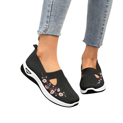 Zapatillas Ortopedicas Mujer Verano Zapatillas sin Cordones para Caminar Comodos y Ligeros Sandalias Palas Transpirables y Antideslizantes Zapatos de Diabéticos Entrenamiento Deportivas Malla Deporte