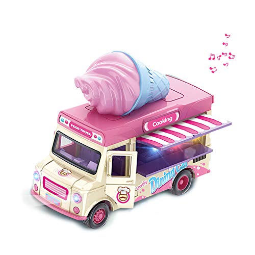 Smooce Coche de Juguete,Comida Coches Mini Coche para Niños Mini vehículo Pull-Back Coche Bebe Automóvil de Inducción con Luces y Música, Adecuado para 3+ años Regalo para niños (Azul) (Pink)