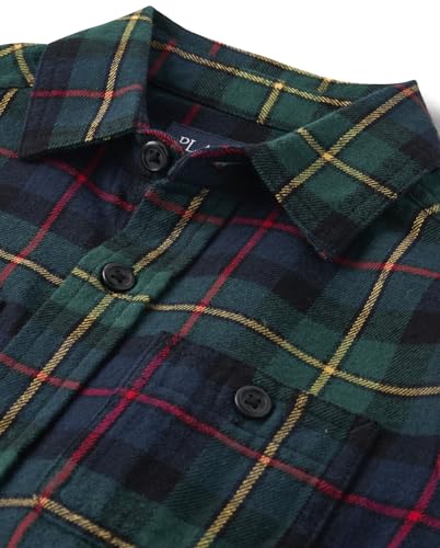 Image of The Children's Place Boys Long Sleeve Plaid Flannel Button Up Shirt