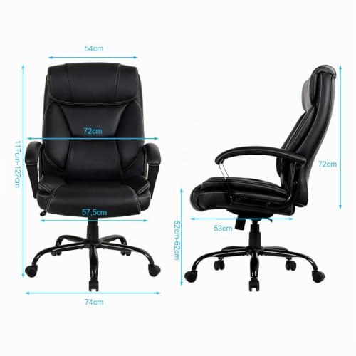 COSTWAY Chefsessel, ergonomischer Bürostuhl bis 220 kg belastbar, Schreibtischstuhl mit...