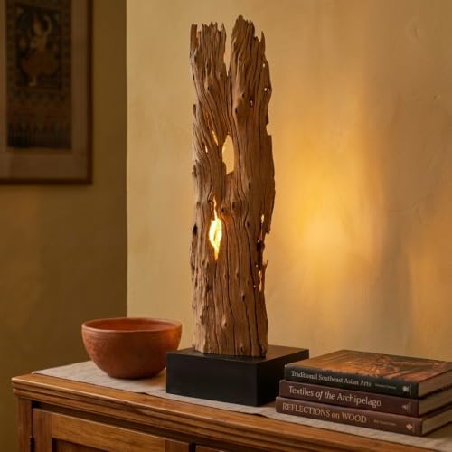 Lampadaire en bois flotté SUPHANBURI en bois de teck Lampe artisanale...