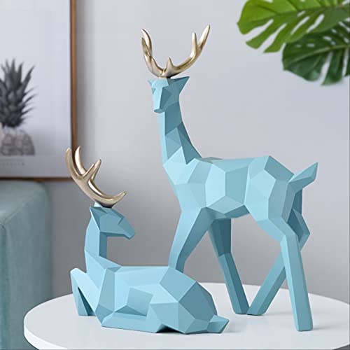 Sculptures Decor Deer Statue Family Deers Figurines Resin Sculpture Home Decor Reindeer Scandinavian Home Living Room Deer Decoration 171830Cm Black #TOP6