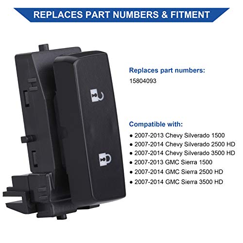 Door Lock Switch Front Left Driver Side, Compatible With 2007-2014 Chevrolet Silverado Gmc Sierra 1500 2500Hd 3500Hd, Replace Oe 15804093 901-119 #TOP2