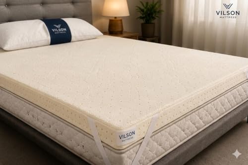 Image of Vilson Premium Orthopedic Memory Foam Mattress Topper | 2 inch Thick Bed Topper | Double Bed Topper 78 inchx48 inch | Body Contouring Comfort | 5 Years Warranty | Cooling & Supportive Bed Topper