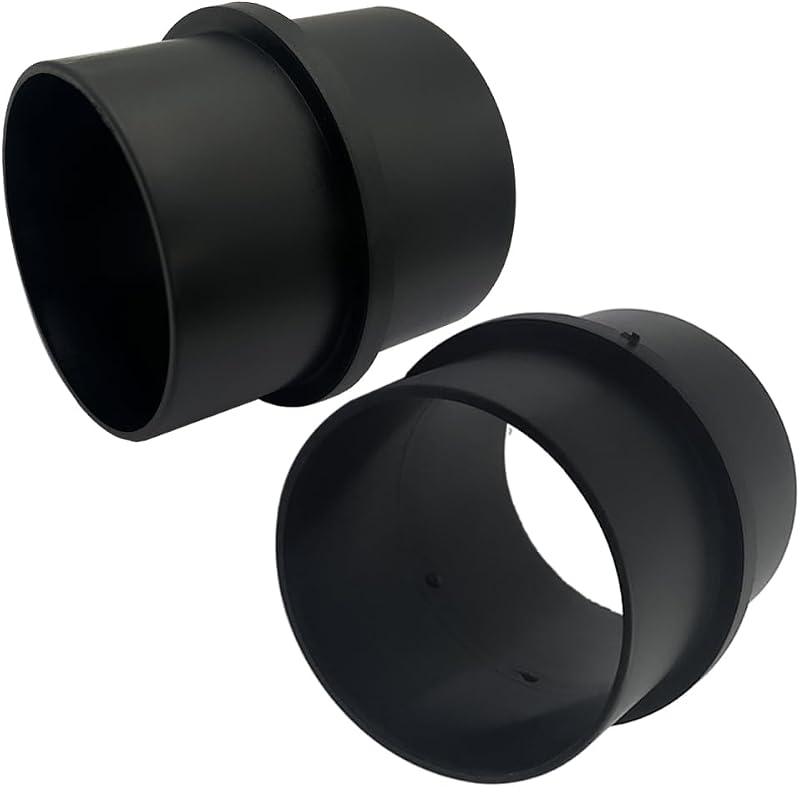 Conector reto para duto de ar e mangueira do aquecedor AIMCOCO 75 mm preto – 2 unidades