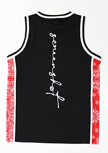 Image of SCREENSHOT Mens Hip-Hop Premium Urban Sreetwear Fashion Jersey Top - NYC Style Basketball Sports Team Color Mesh Tops